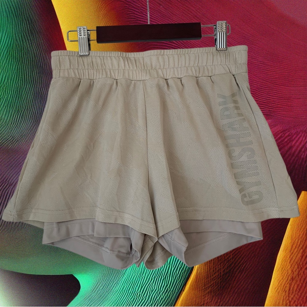 Creamy Beige 2-in-1 Shorts by Gymshark
